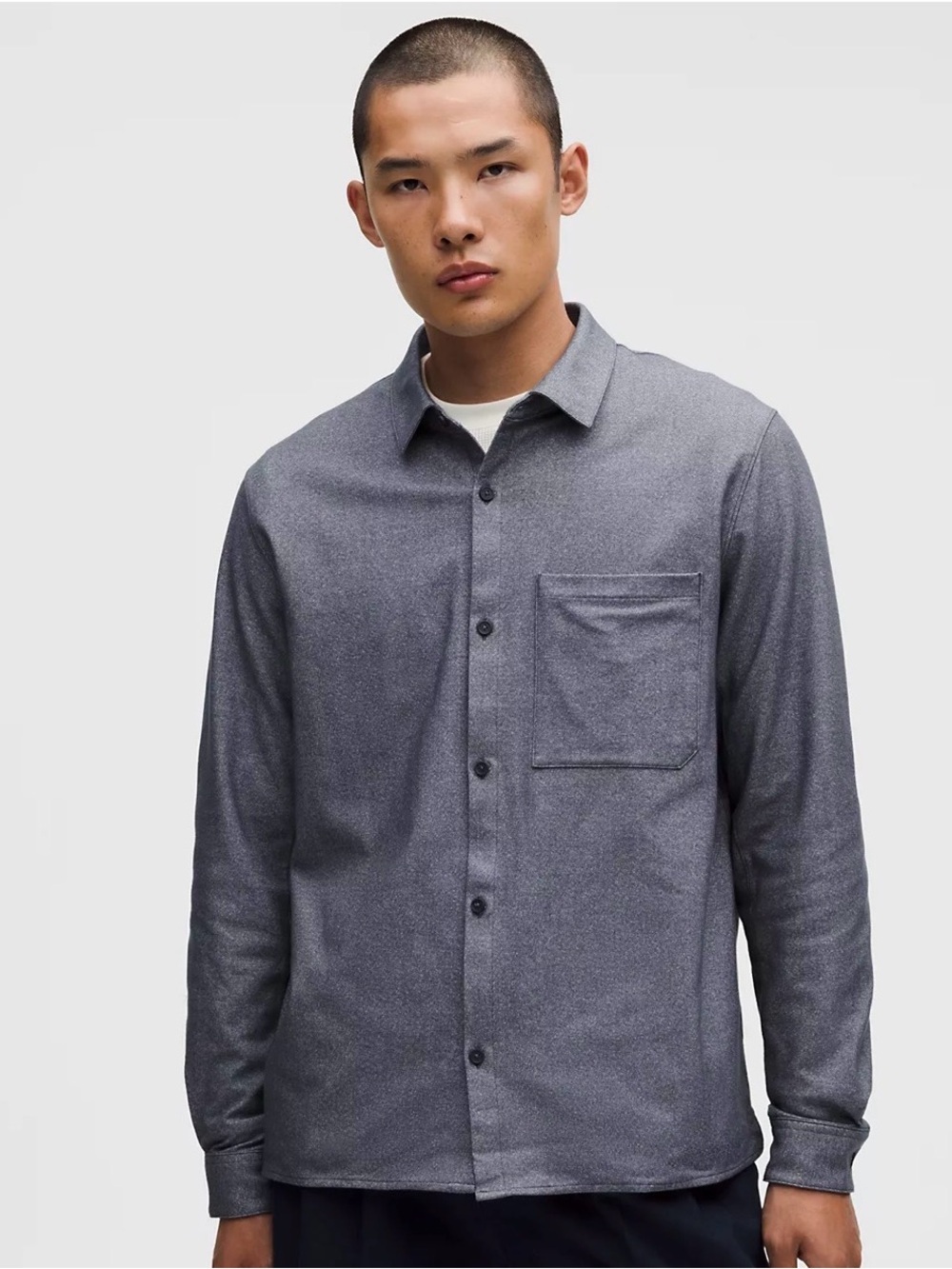 lululemon athletica Men's Heather Gray Button-Down Shirt